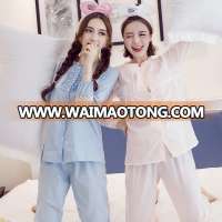 Online Shopping Cloth Ladies Wholesale Plain White Bule Cotton Nightshirts For Women