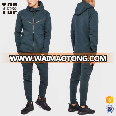 Guangzhou OEM factory custom mens gym wear slim fit tech fleece tracksuit